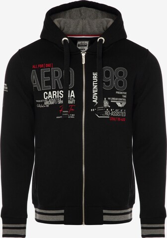 CARISMA Zip-Up Hoodie in Black: front