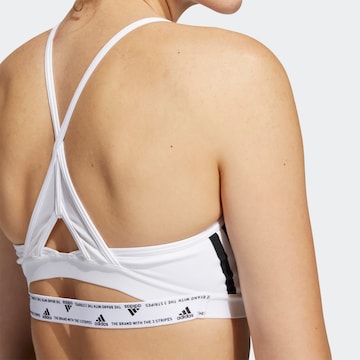 ADIDAS SPORTSWEAR Bustier Športni nederček 'Aeroreact Light-Support 3-Stripes' | bela barva