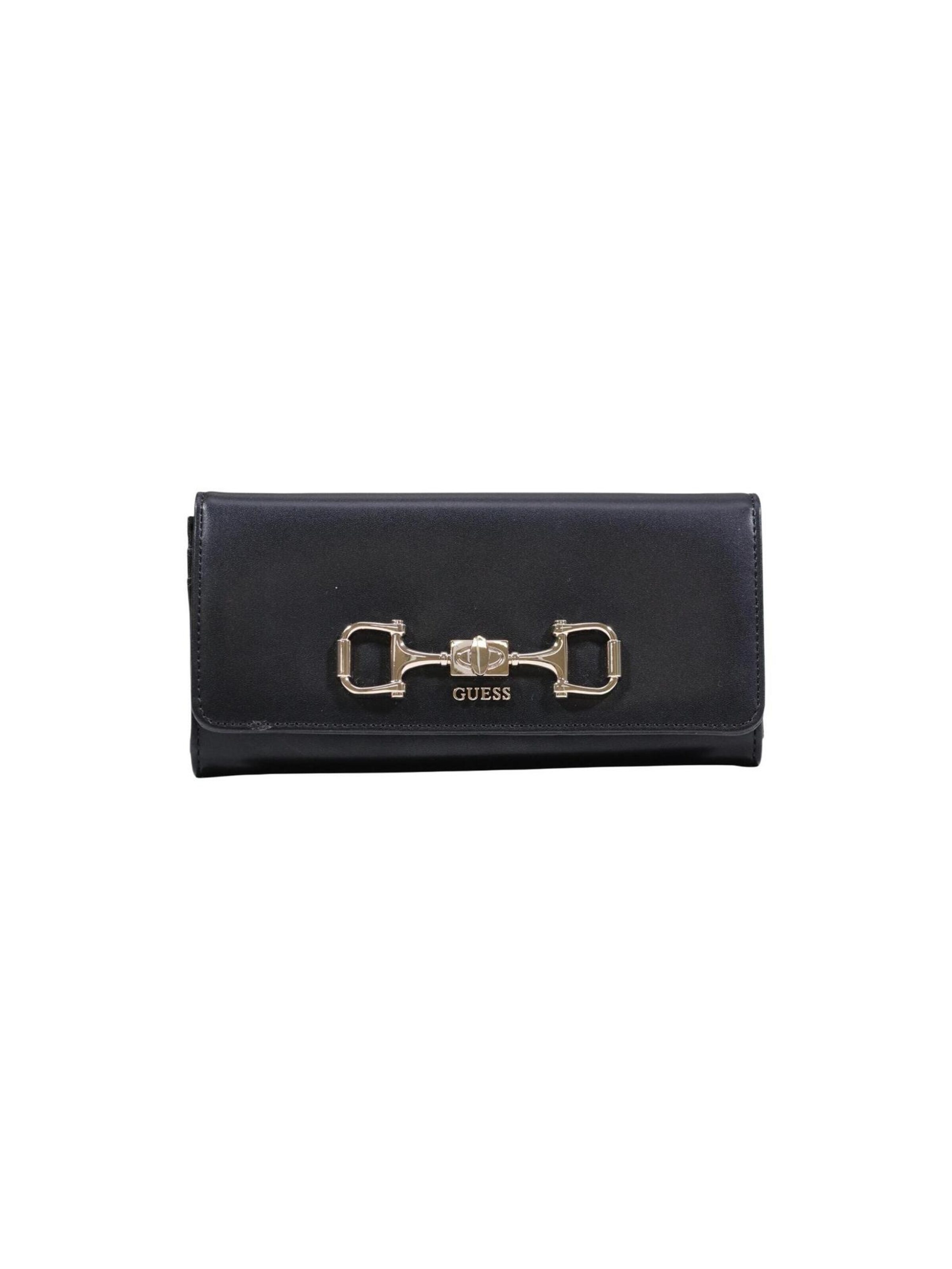 Portamonete 'JANIE SLG FLAP ORGANIZER SWVG99 10155' di GUESS in nero: frontale