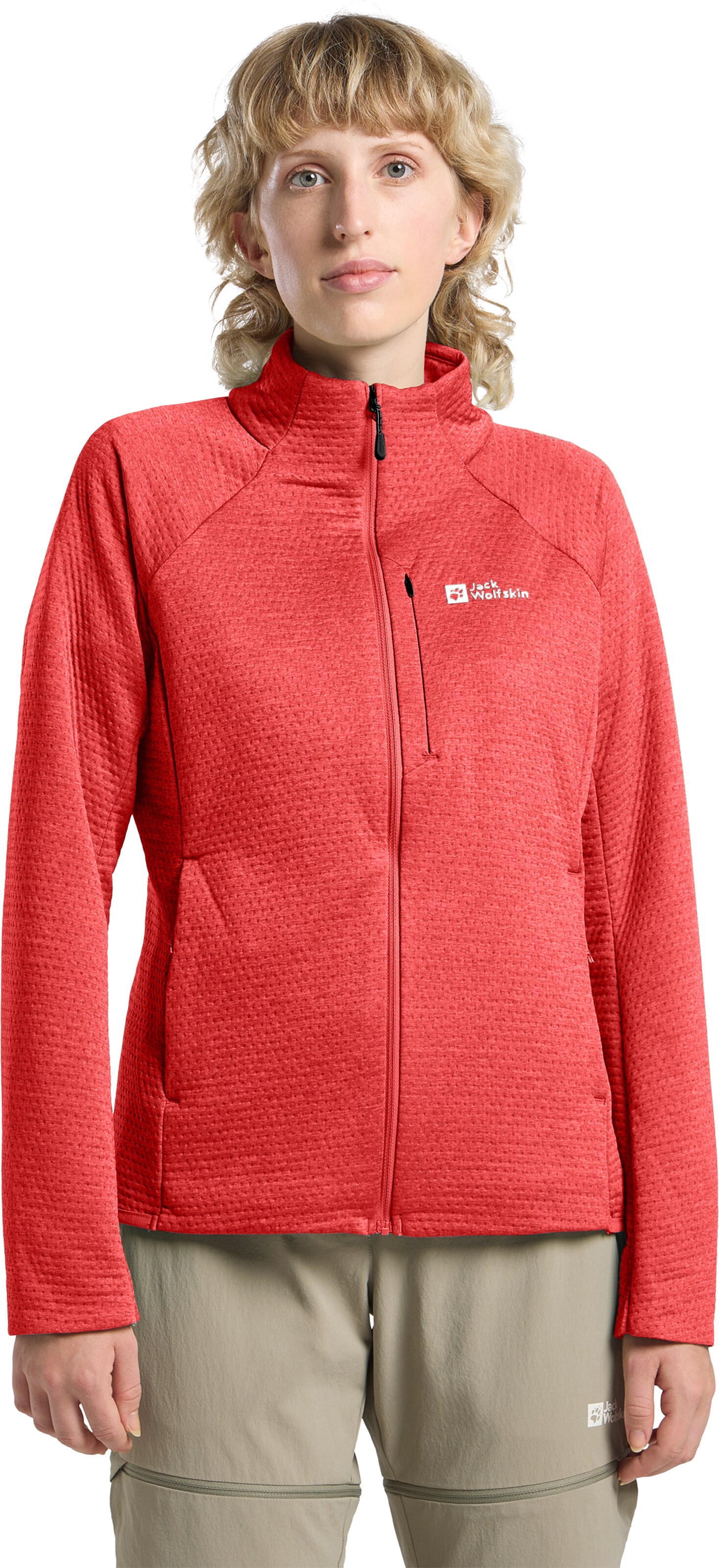 Veste en polaire fonctionnelle JACK WOLFSKIN en rouge : devant