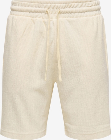 Pantalon 'ONSKOSTA' Only & Sons en blanc : devant