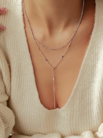 Hey Happiness Kette 'Lariat' in silber, Produktansicht