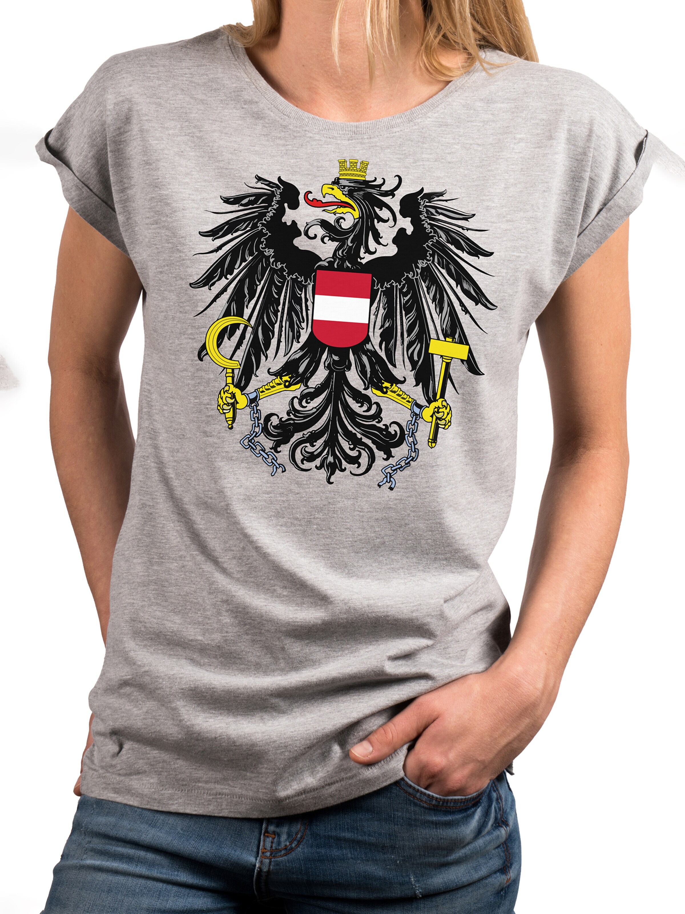 MAKAYA Shirt 'AT-Adler' in Grey