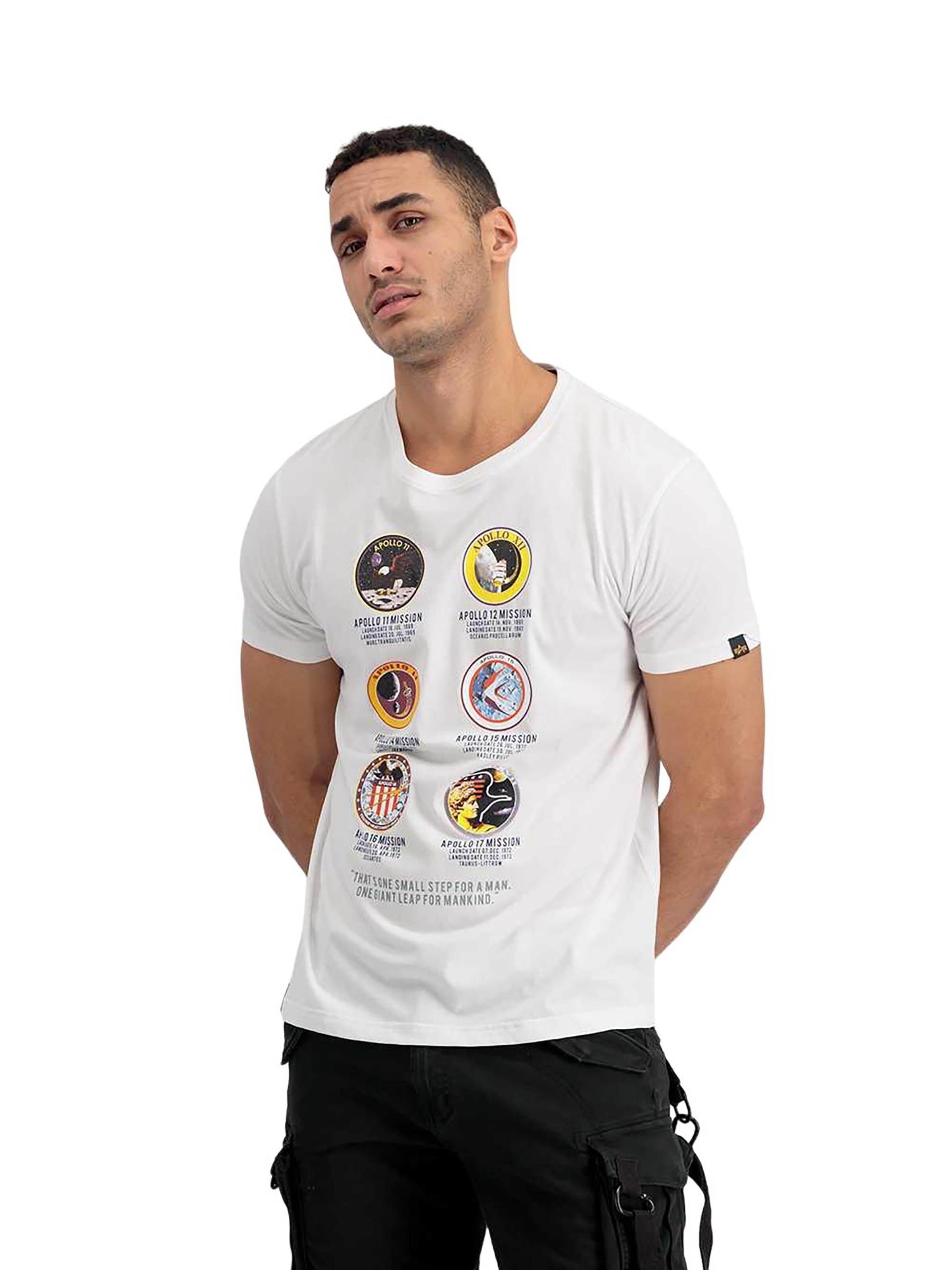 ALPHA INDUSTRIES Shirt 'Apollo Mission' in White: front