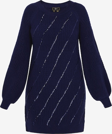 Robes en maille faina en bleu : devant
