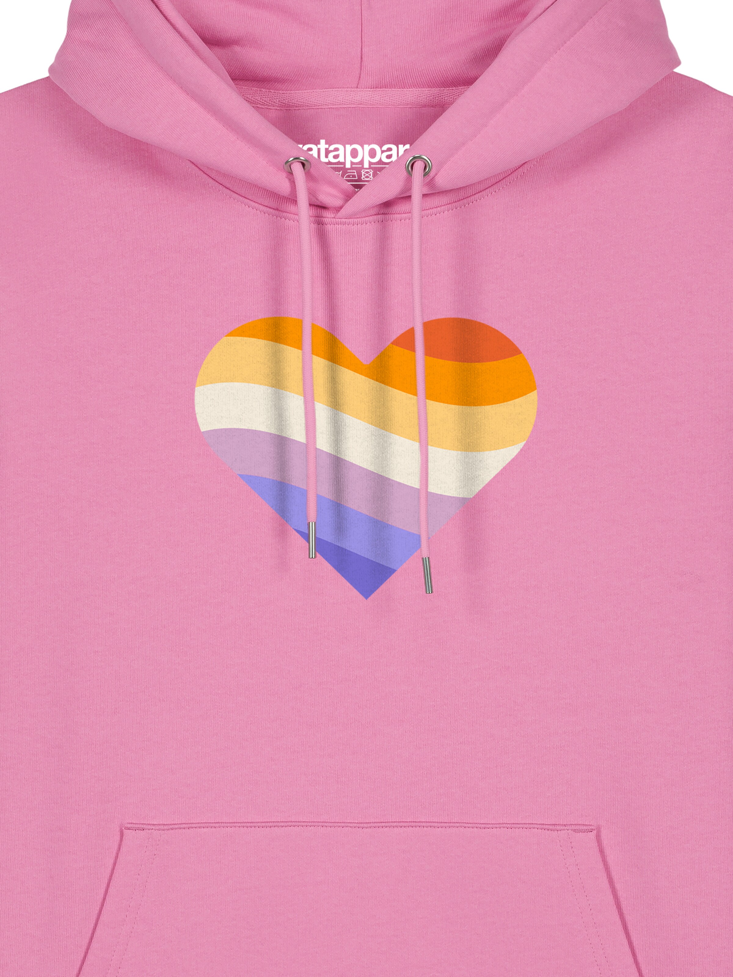 Sweat-shirt ' Rainbow Heart ' Watapparel en rose