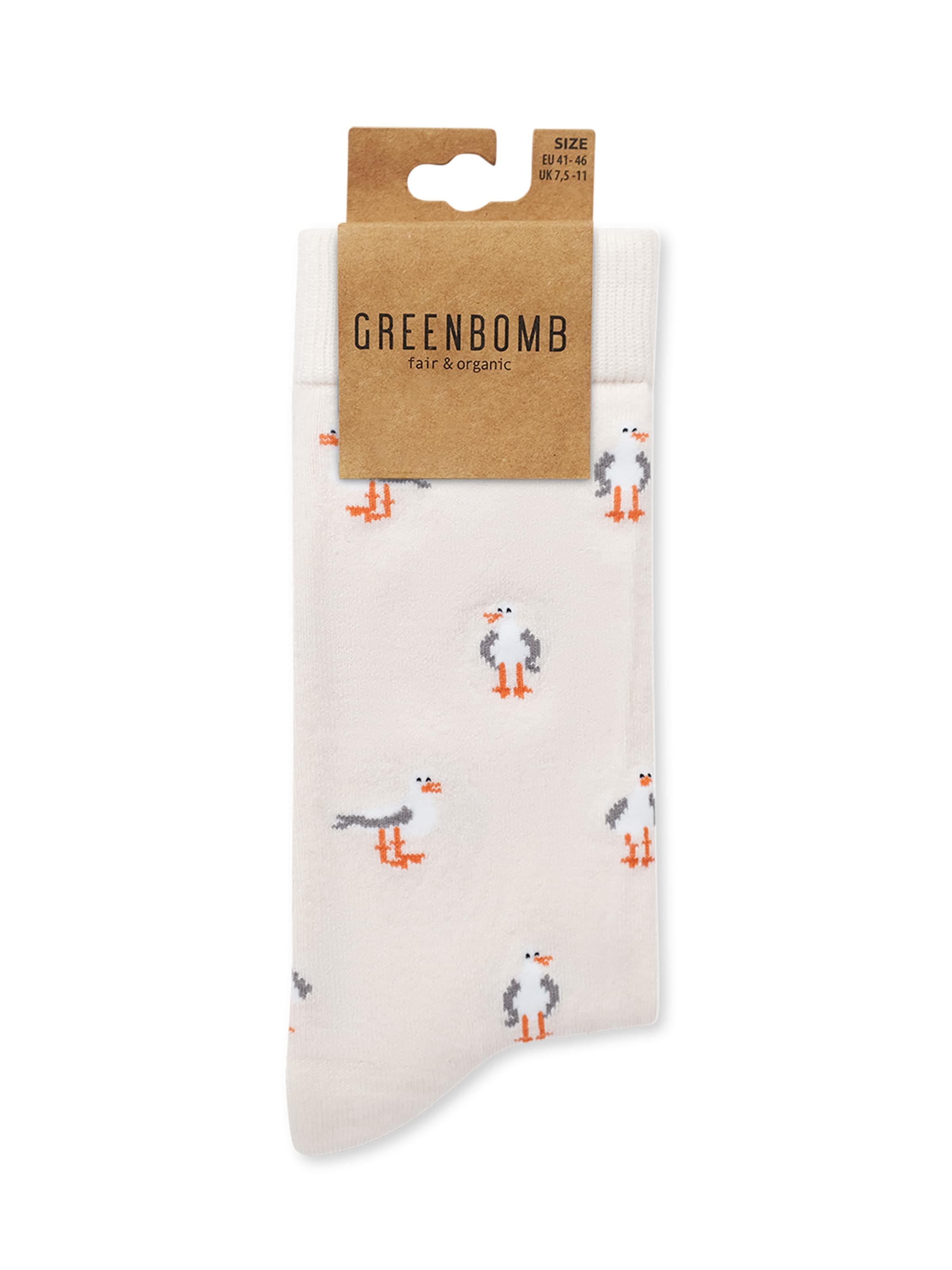 GREENBOMB Socken 'Seagulls 3' in Beige