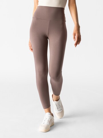 Les Lunes Skinny Leggings 'Luna' i brun: forside