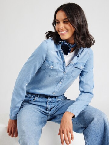 Camicia da donna 'Lo44retta' di ZABAIONE in blu: frontale