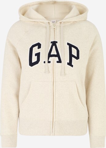 Gap Petite Кофта на молнии 'HERITAGE' в Бежевый: спереди