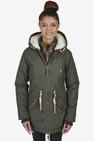 BRAVE SOUL Winter parka 'Abby' in Green: front
