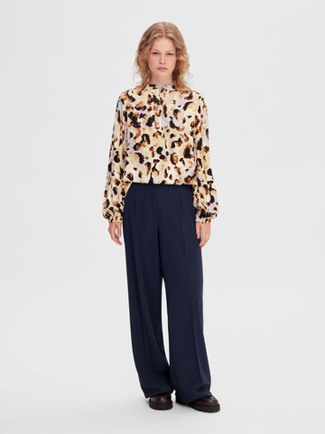 SELECTED Wide leg Trousers with creases in Blue