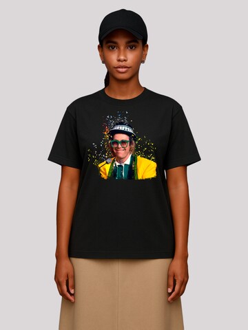 F4NT4STIC Shirt 'TV Times Elton John At The Piano 1977' in Zwart: voorkant
