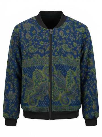 Shop Karey Winterjacke 'KAMAL BOMBER JACKET GREEN AND BLUE'‌‌‌‌‌‌‌‌ in Grün: Vorderseite