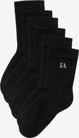 LASCANA ACTIVE Athletic Socks in Black: front