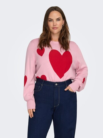 ONLY Carmakoma Trui 'CARMontana' in Roze: voorkant