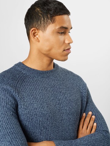 BURTON MENSWEAR LONDON Regular Fit Pullover ''FISHERMAN' in Blau