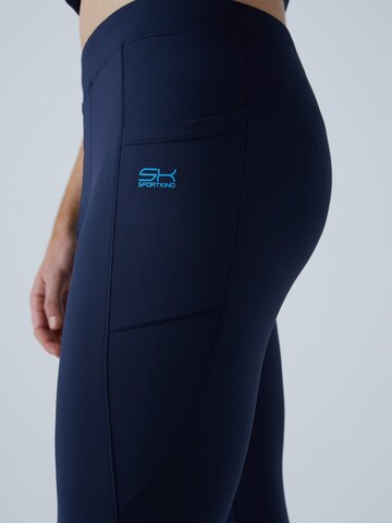 Coupe slim Pantalon de sport 'Long Running Tights' SPORTKIND en bleu