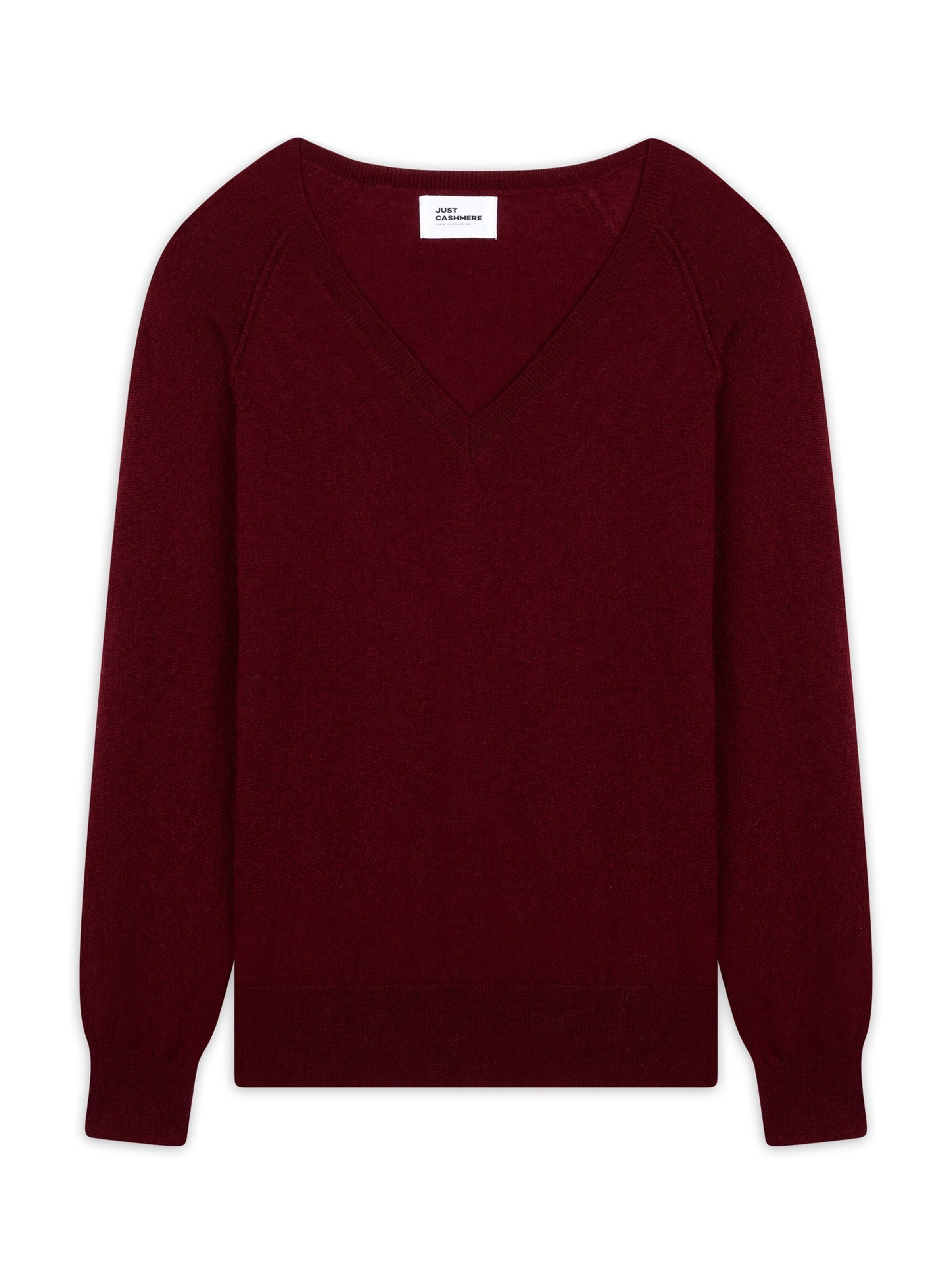 JUST CASHMERE Trui 'Phoebe' in de kleur Bordeaux, Productweergave
