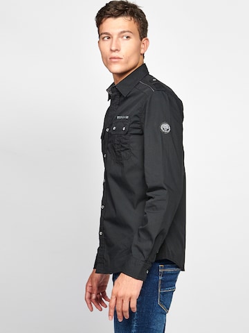 KOROSHI Regular fit Button Up Shirt in Black