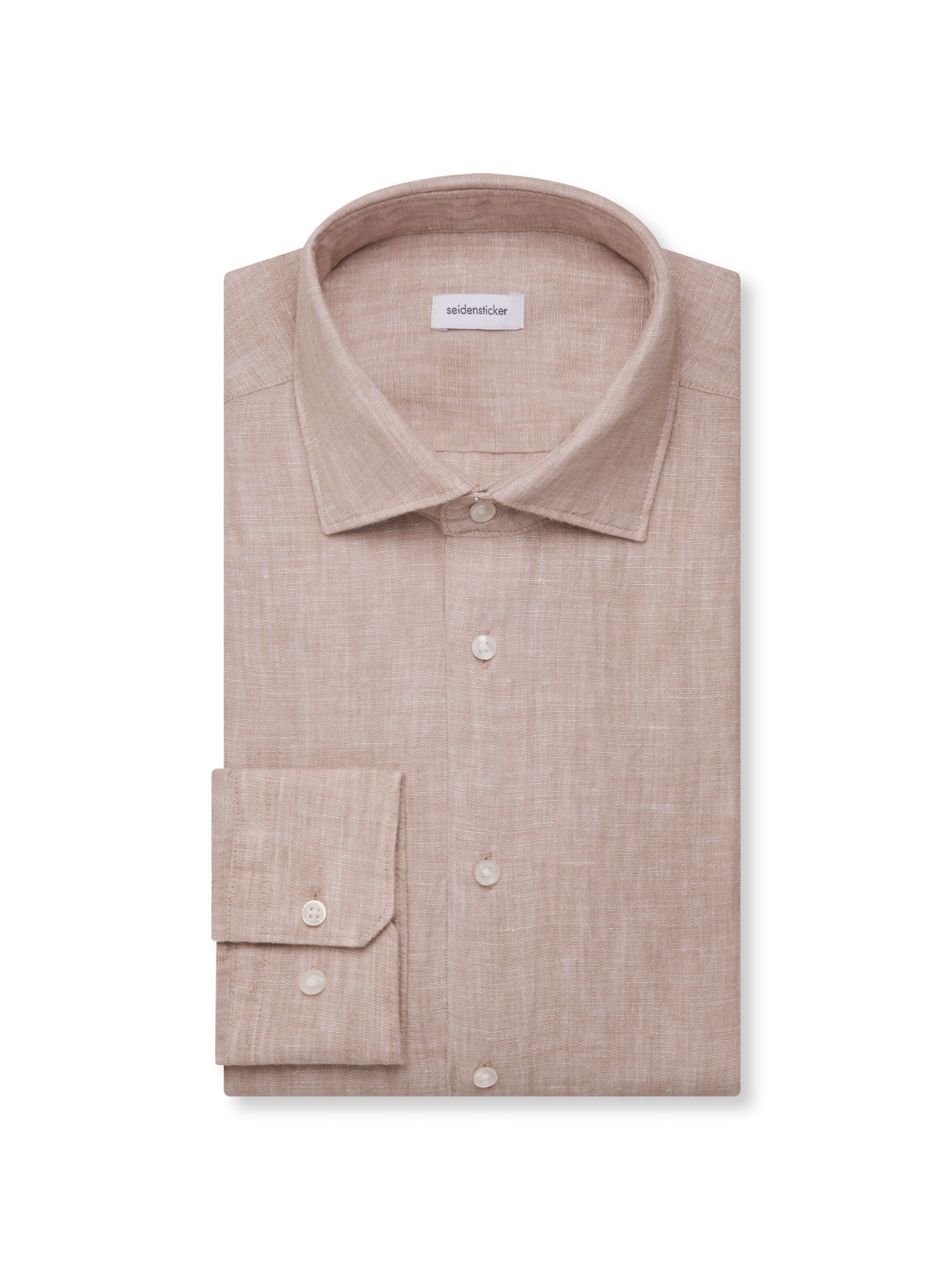 SEIDENSTICKER Regular fit Business shirt 'Smart Linen' in Beige