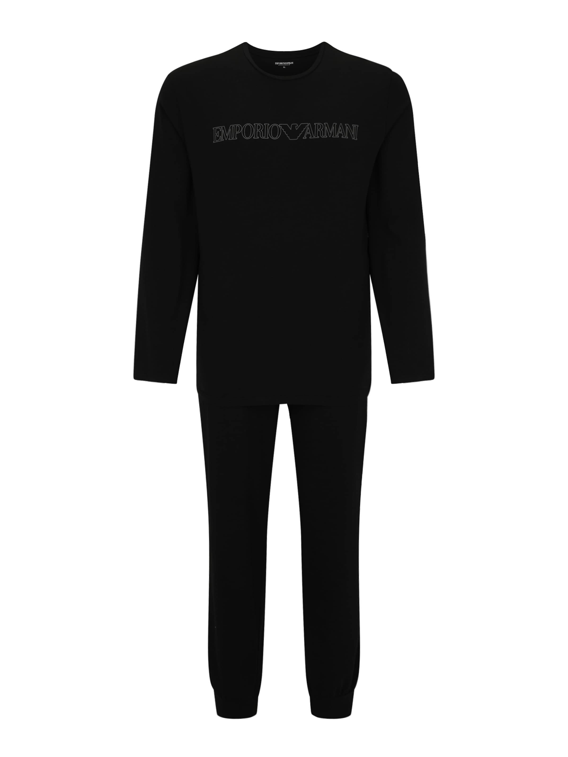 Emporio Armani Πιτζάμα μακριά σε μαύρο: μπροστά