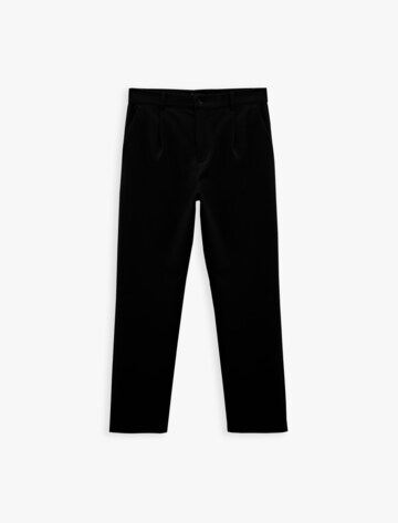 Koton Loose fit Pleat-front trousers in Black