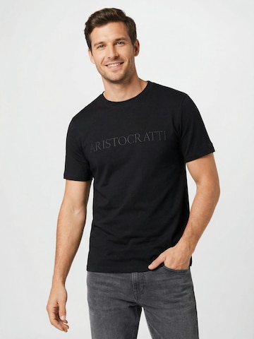ARISTOCRATTI Shirt 'SIGNATURE – Premium T-Shirt Made from Signature Cotton'‌‌‌‌‌‌‌‌‌ in Schwarz: Vorderseite