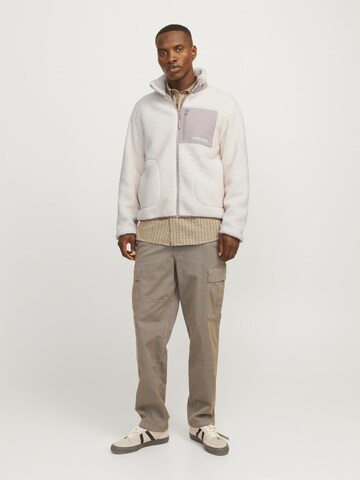 JACK & JONES Fleecejacke in Beige