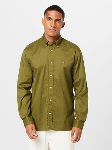 TOMMY HILFIGER Regular fit Zakelijk overhemd in Groen: voorkant