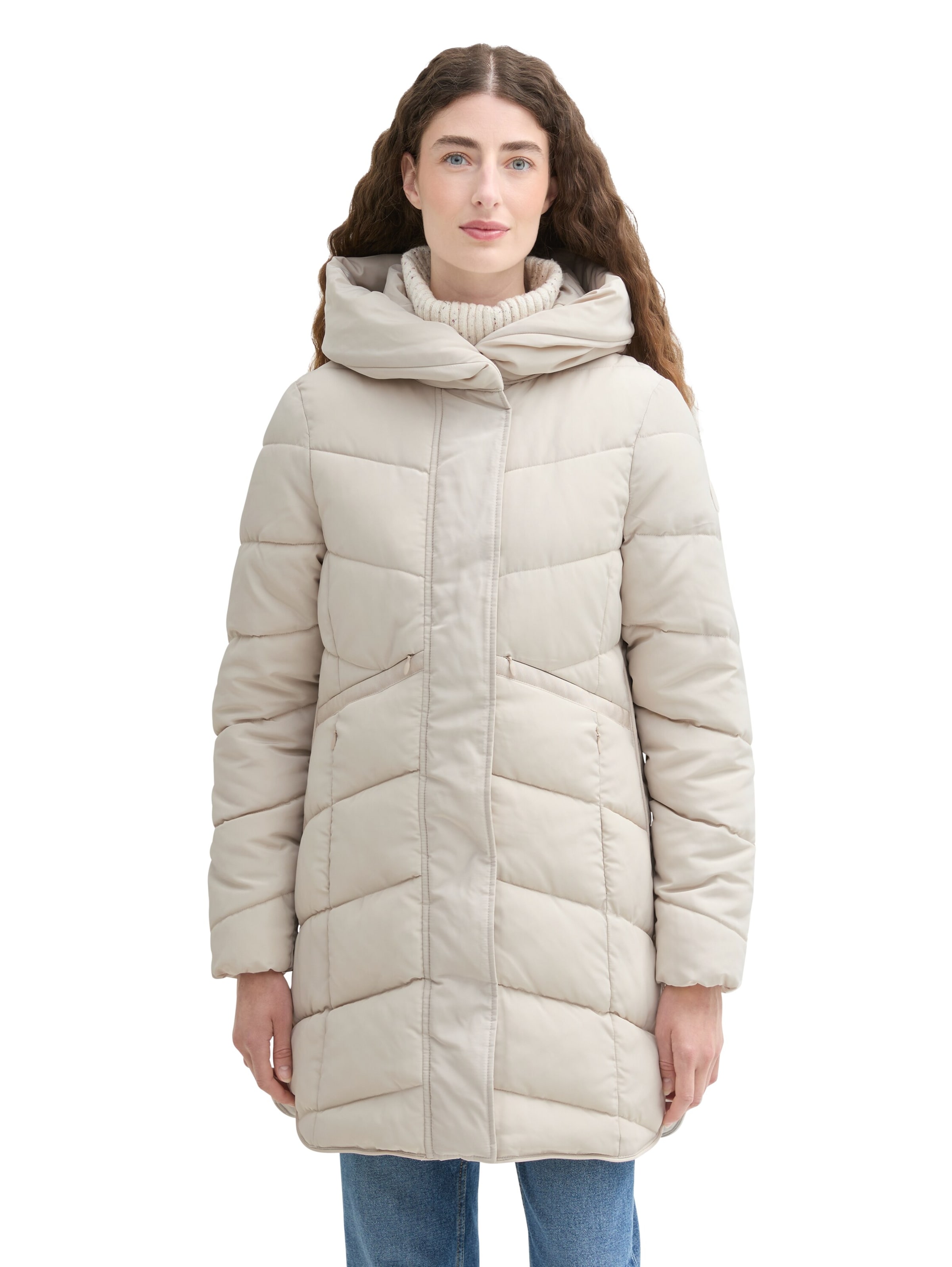 TOM TAILOR Winter coat in Beige: front
