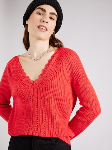 VILA Sweter 'OA' w kolorze czerwony