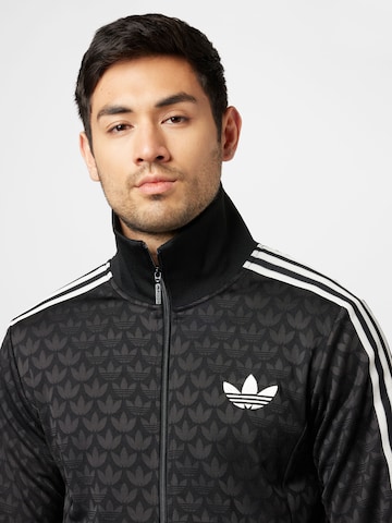 ADIDAS ORIGINALS Zip-Up Hoodie 'Adicolor 70S Monogram' in Black