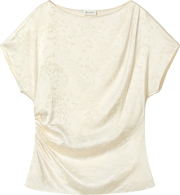 Lilysilk - Blusa 'Sakura-Jacquard-Seiden-Top' en blanco: frente