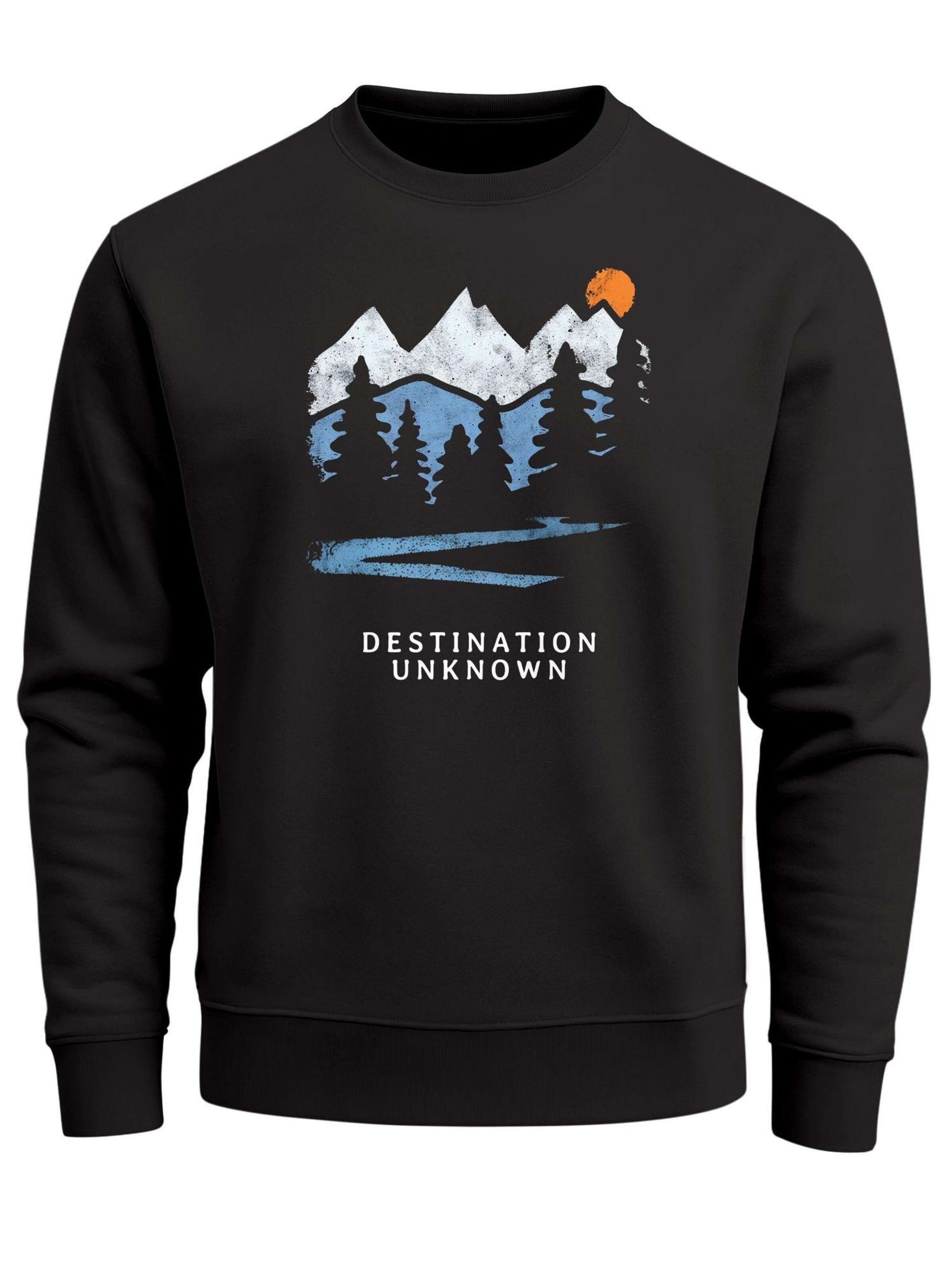 Neverless Sweatshirt 'Destination Unknown' in Black: front
