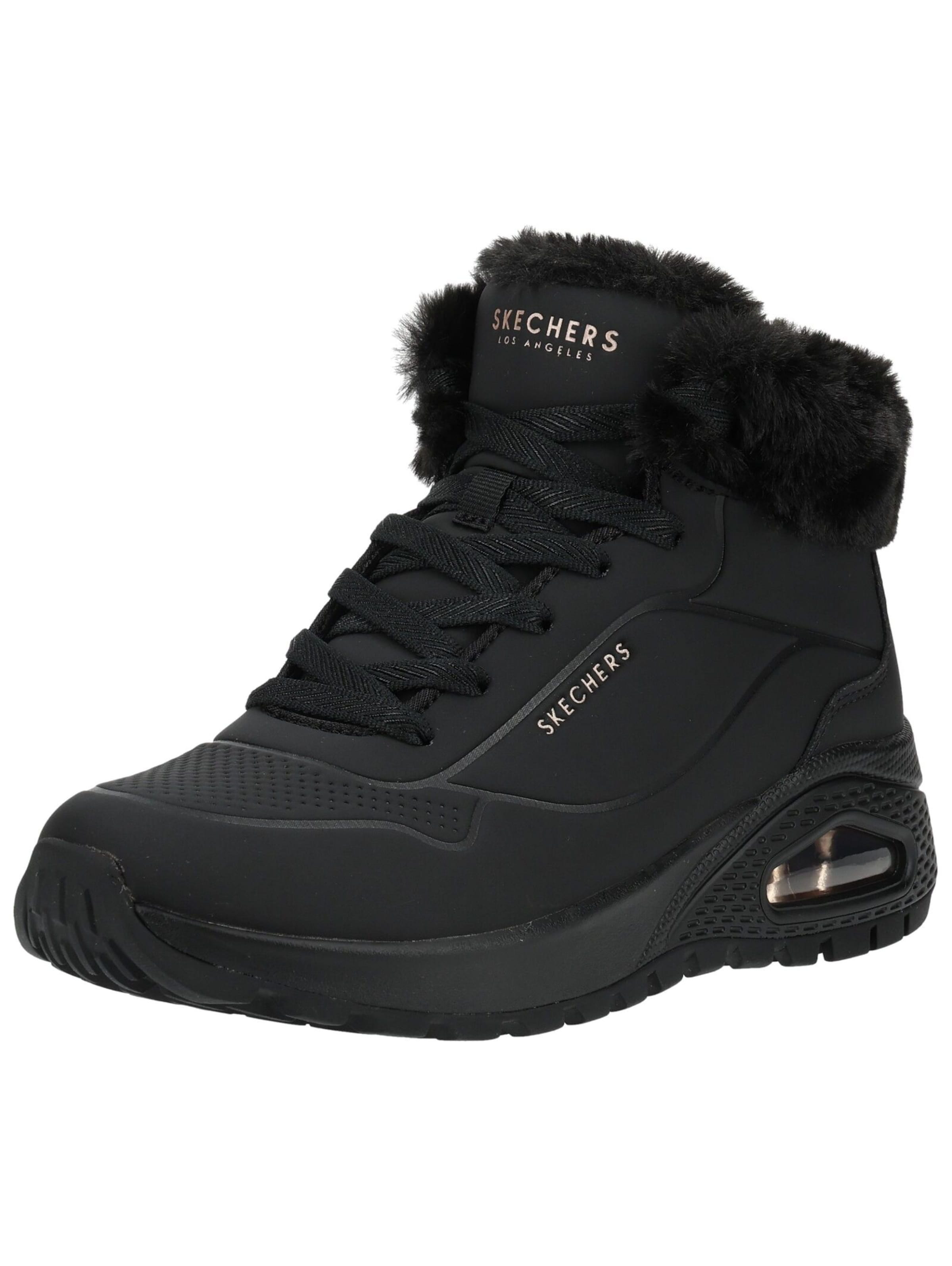 SKECHERS Schnürstiefelette in Schwarz: Vorderseite