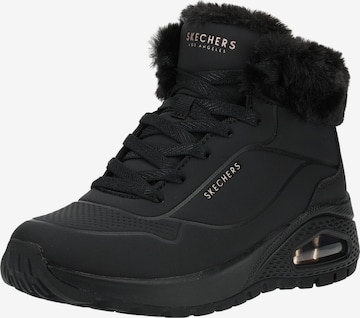 SKECHERS Schnürstiefelette in Schwarz: Vorderseite