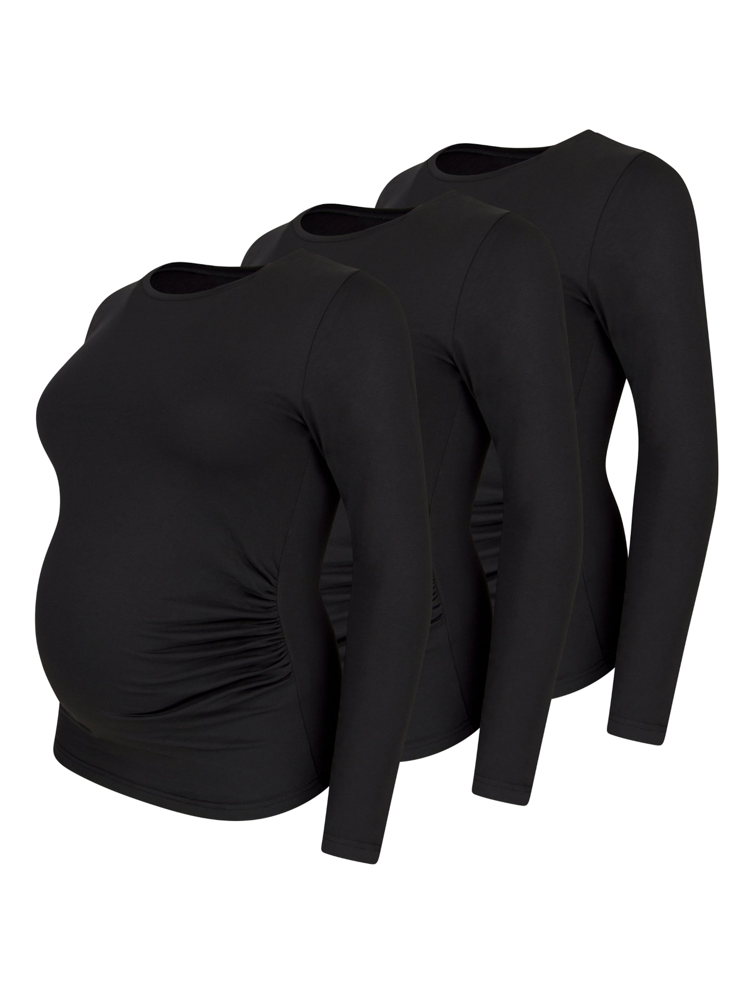M.M.C. Shirt 'Langarm Basic Umstandsmode'‌‌‌‌‌‌ in Schwarz: Vorderseite