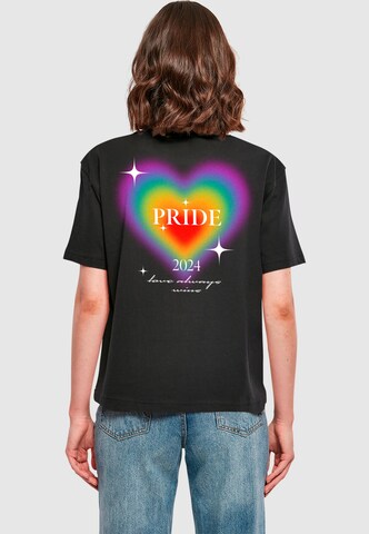Mister Tee Shirt 'Gradient Heart Pride' in Black: front
