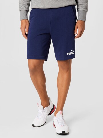 PUMA - Regular Calças de desporto em azul: frente