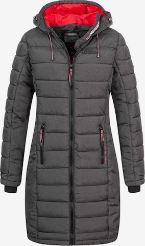 GEOGRAPHICAL NORWAY Winterjacke 'Damen Winter Jacke Stepp Mantel Lange Steppjacke Wintermantel parka FVS Production H-H' in Grau: Vorderseite