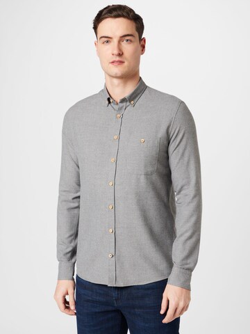 Kronstadt Slim Fit Hemd 'Dean' in Grau: Vorderseite