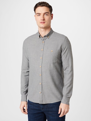 Kronstadt Slim fit Overhemd 'Dean' in Grijs: voorkant