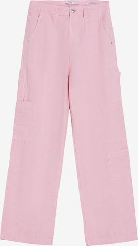 Bershka Ohlapna forma Kargo hlače | roza barva: sprednja stran