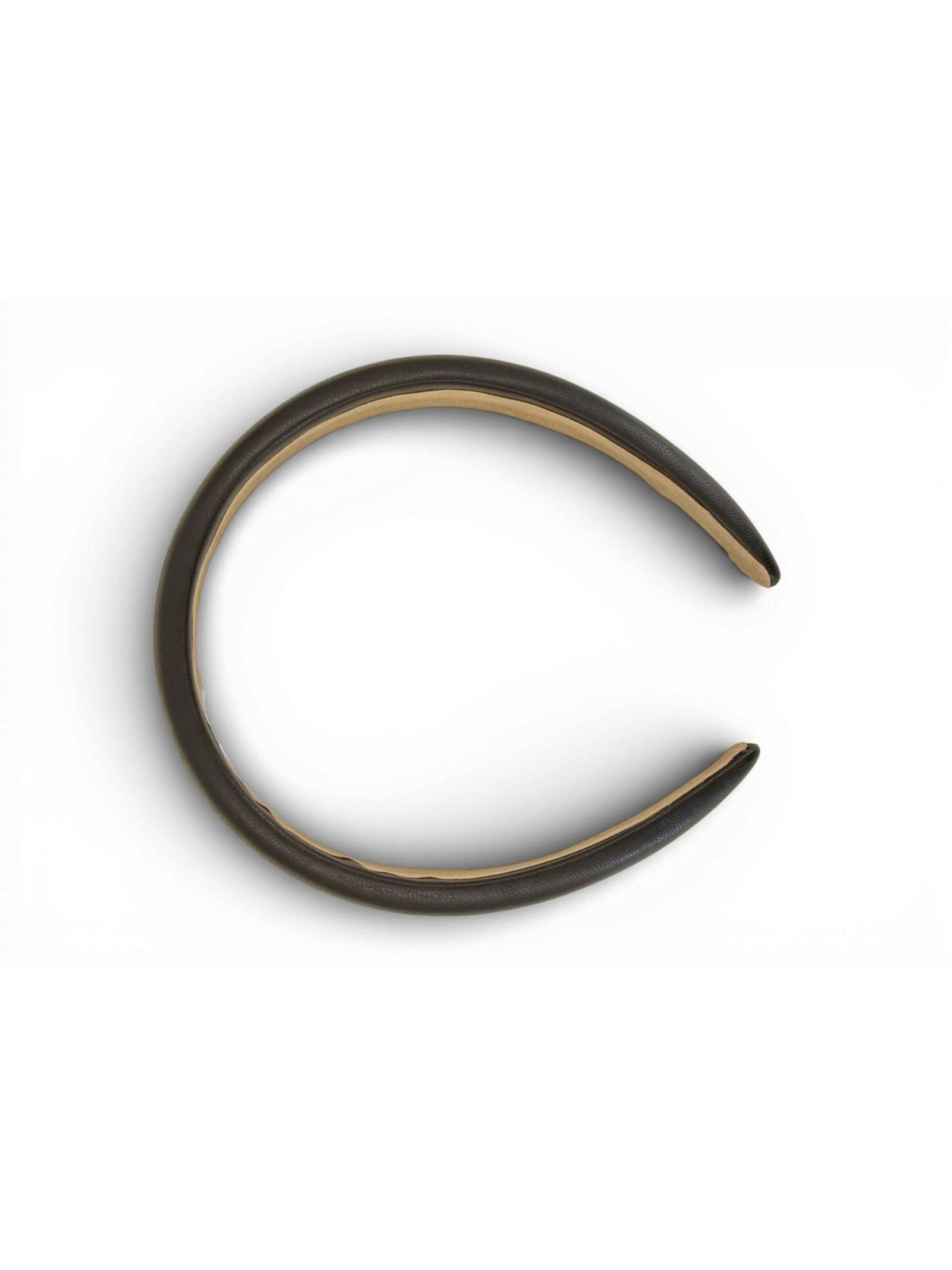 styleBREAKER Hair jewelry 'Haarreif Kunstleder Optik Breit' in Black