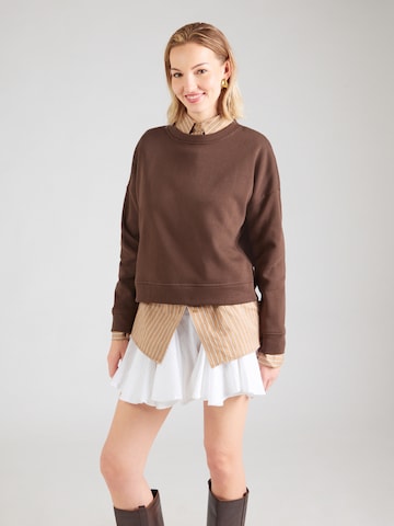 PIECES Sweatshirt 'PCCHILLI' in Brown: front