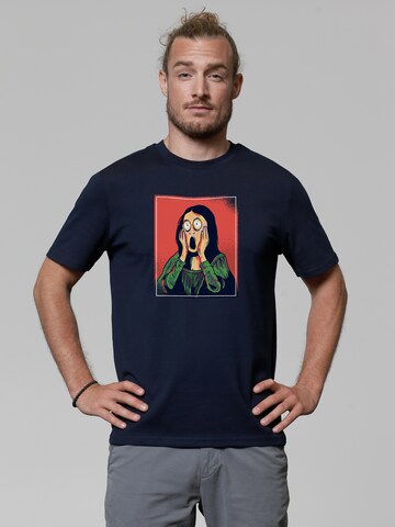 T-Shirt 'Mona Lisa Scream' Watapparel en bleu : devant