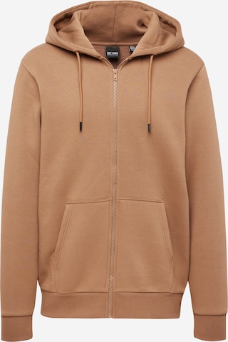 Only & Sons Regular fit Zip-Up Hoodie 'CERES' in Brown: front