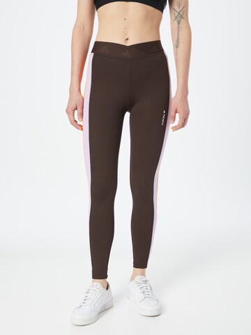Skinny Pantalon de sport 'Hyperglam Techfit' ADIDAS PERFORMANCE en marron : devant