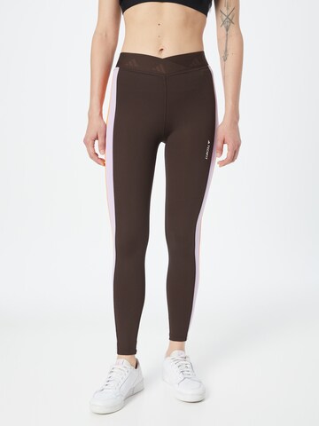 ADIDAS PERFORMANCE Skinny Sportbyxa 'Hyperglam Techfit' i brun: framsida